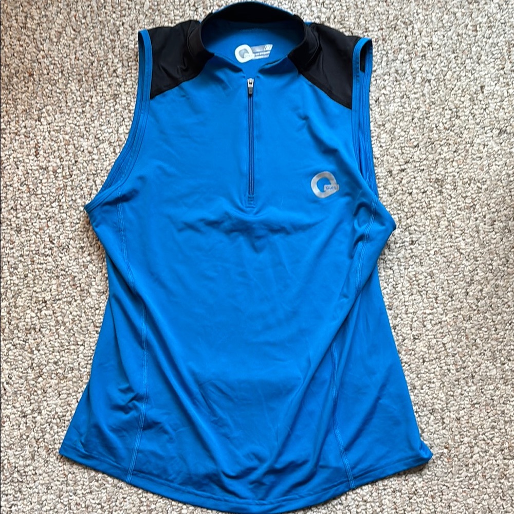 Blue and Black Sleeveless Men’s cycling jersey